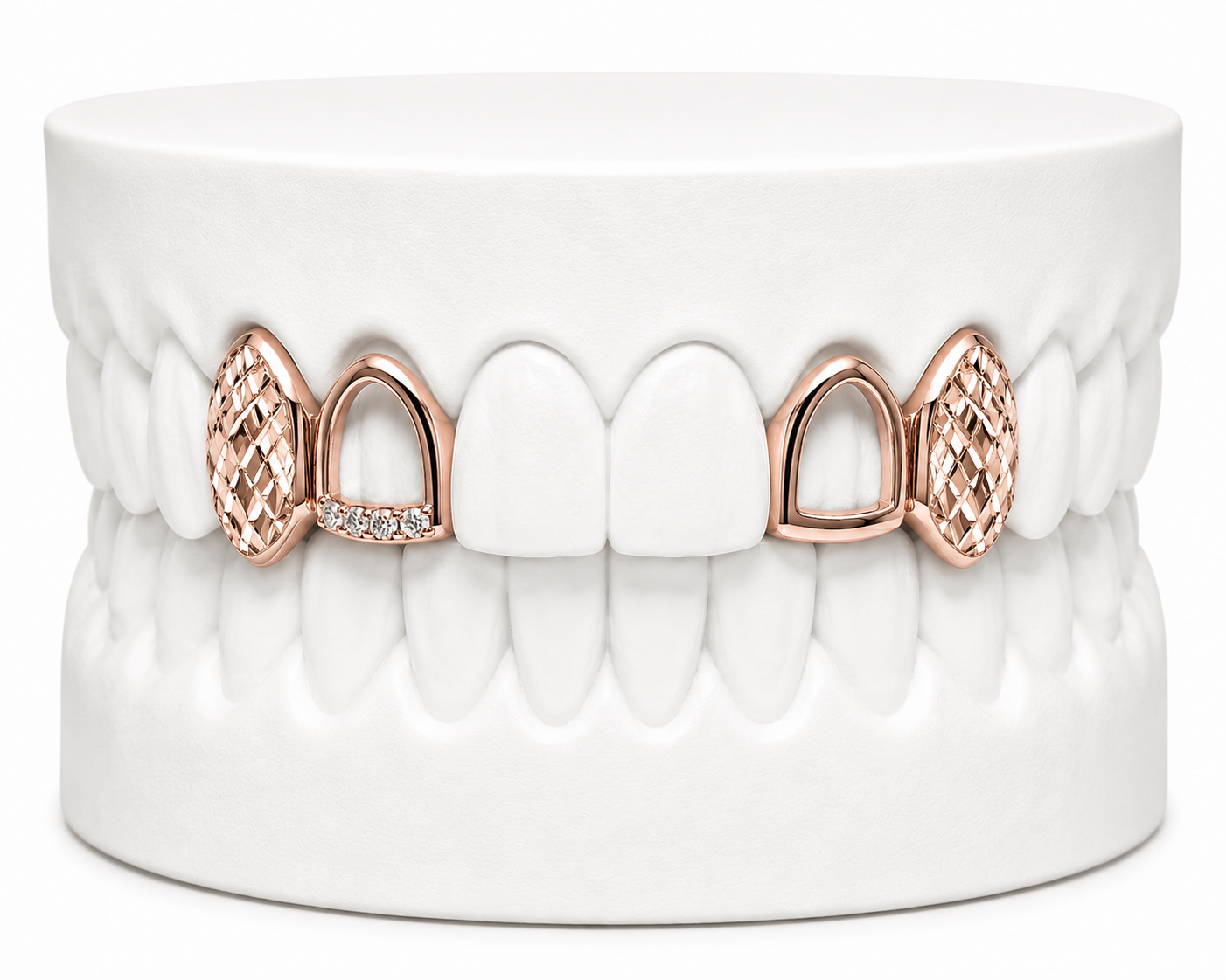 4 Teeth Diamond Cut Fang Grillz | Custom Gold Grillz | Philly Diamond Connection