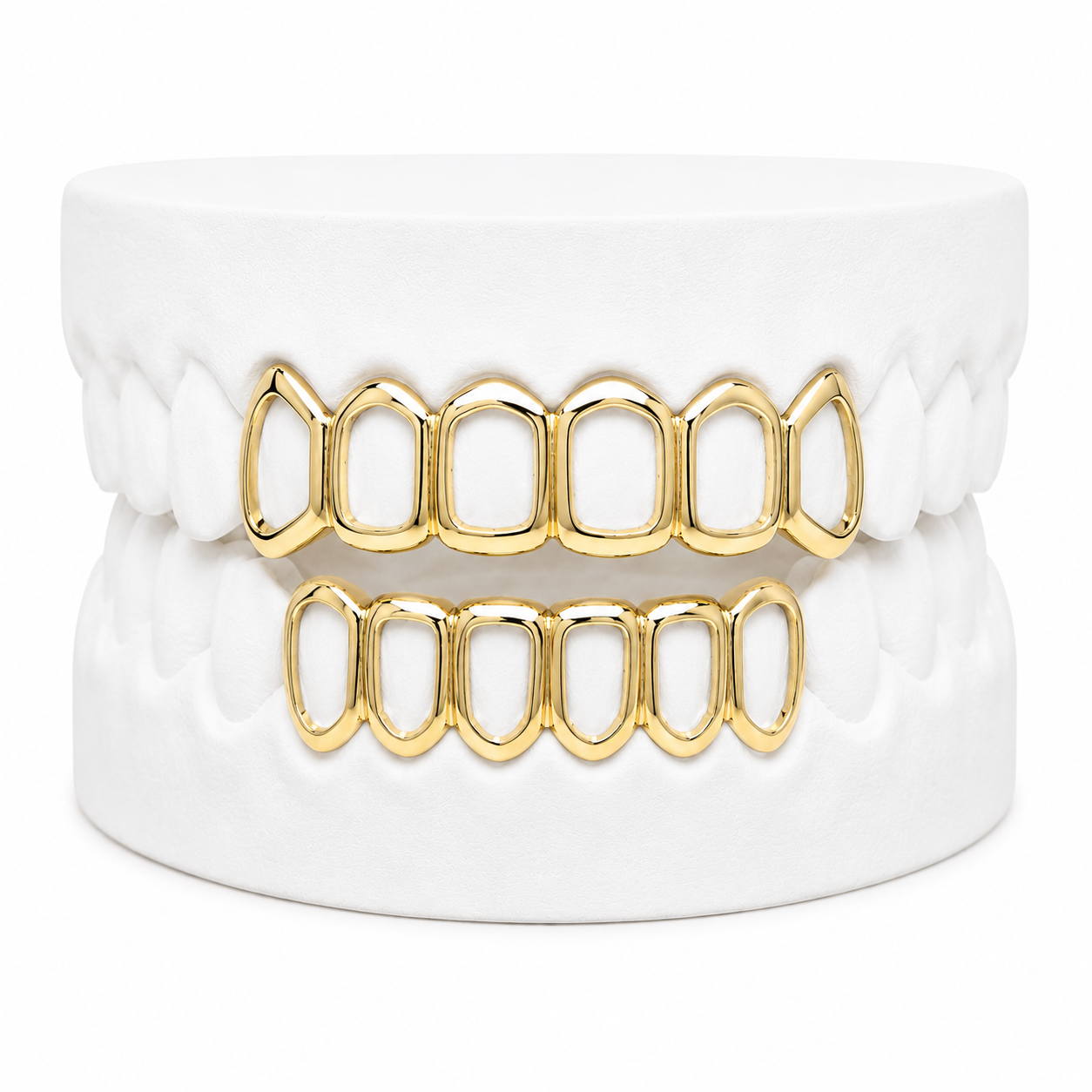 Custom Open Face Grillz | 1 to 8 Teeth | Silver, Gold Plated & 10K Gold