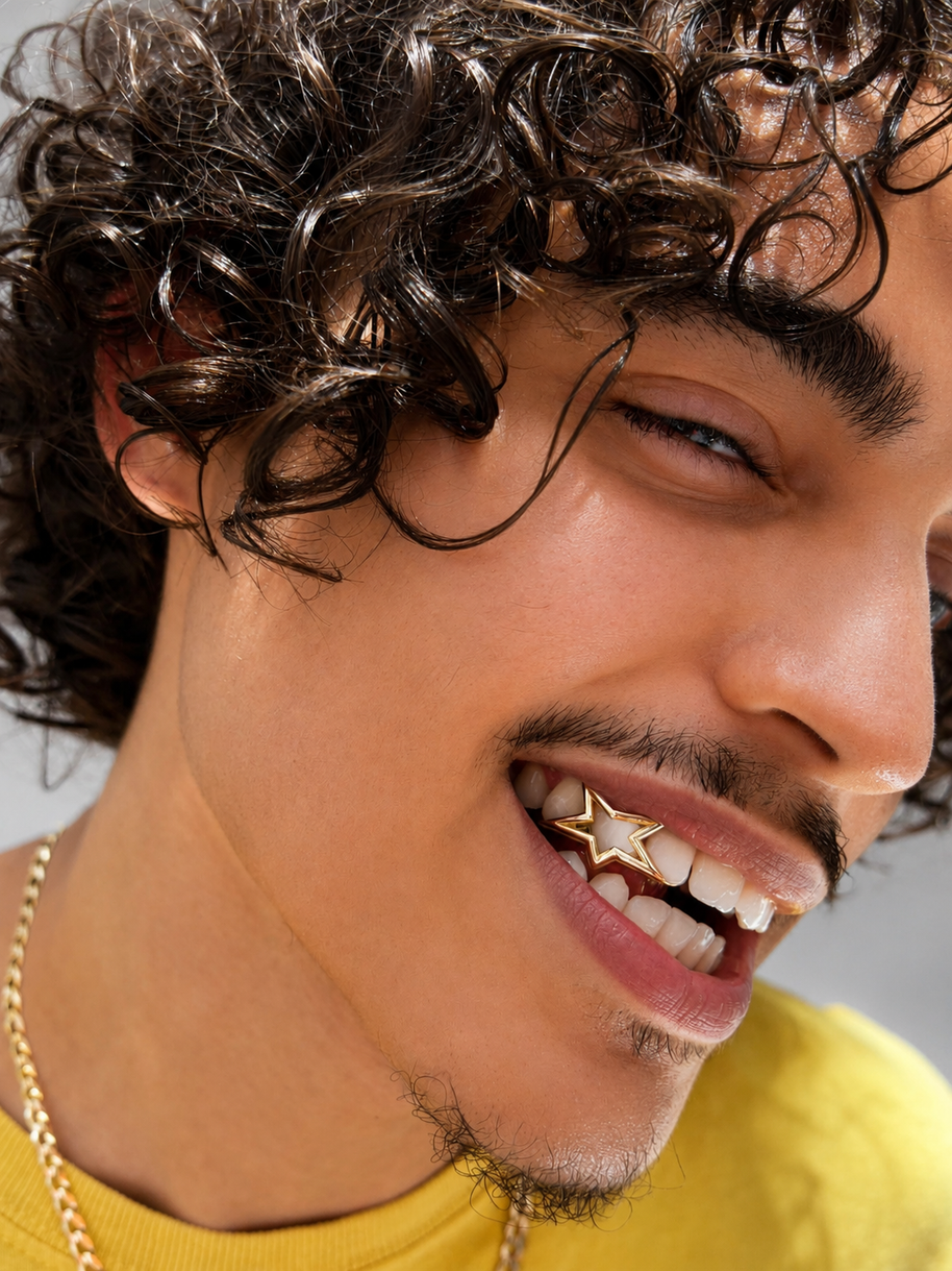Floating Star Grill | Silver, Gold Plated & 10K Gold | Philly Diamond
