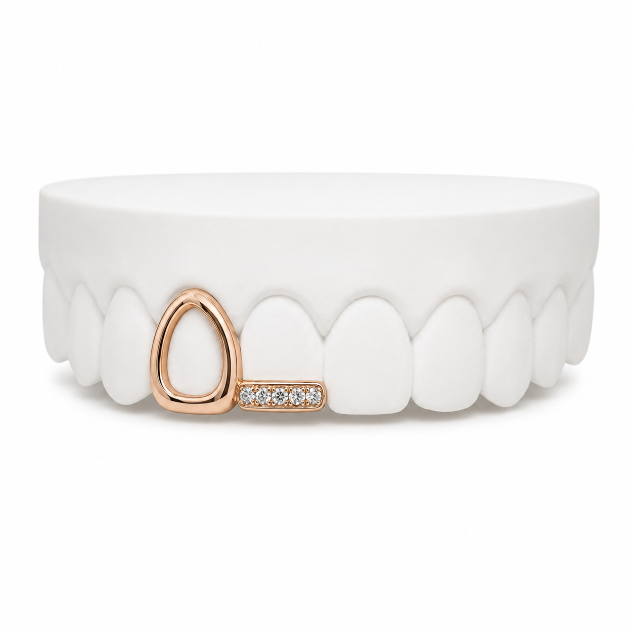 Open Face Fang & Diamond Bar Grillz