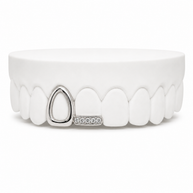 Open Face Fang & Diamond Bar Grillz