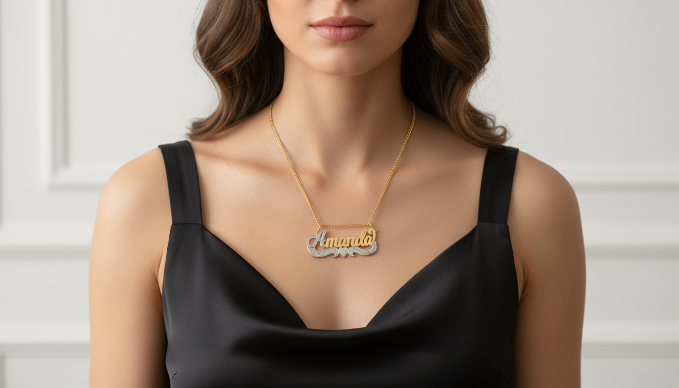 Amanda Style Nameplate on Model