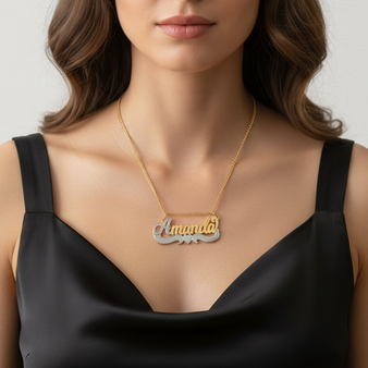 Amanda Style Nameplate on Model