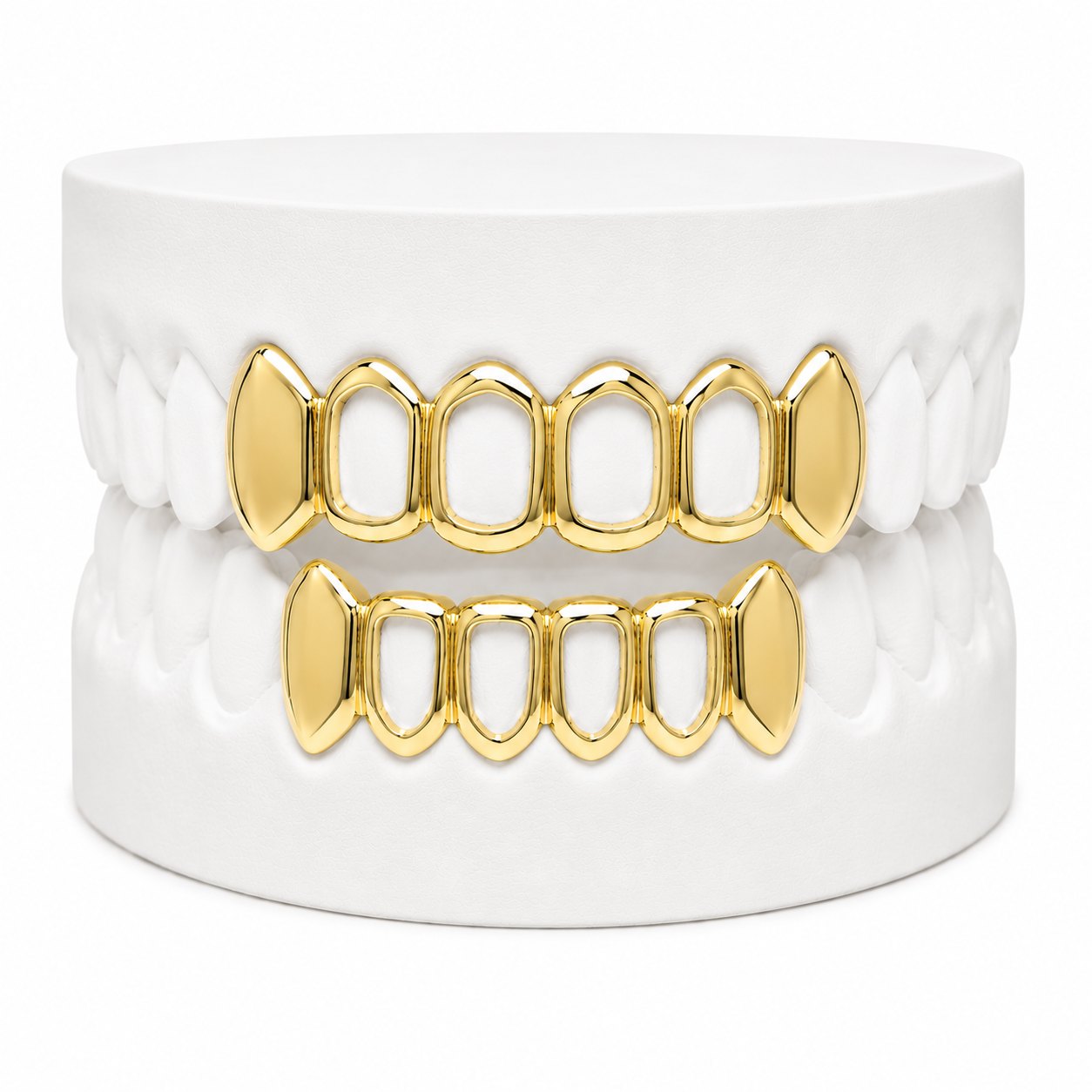 Custom Solid Fangs & Open Face Grillz | 1 to 8 Teeth | Silver, Gold Plated & 10K Gold