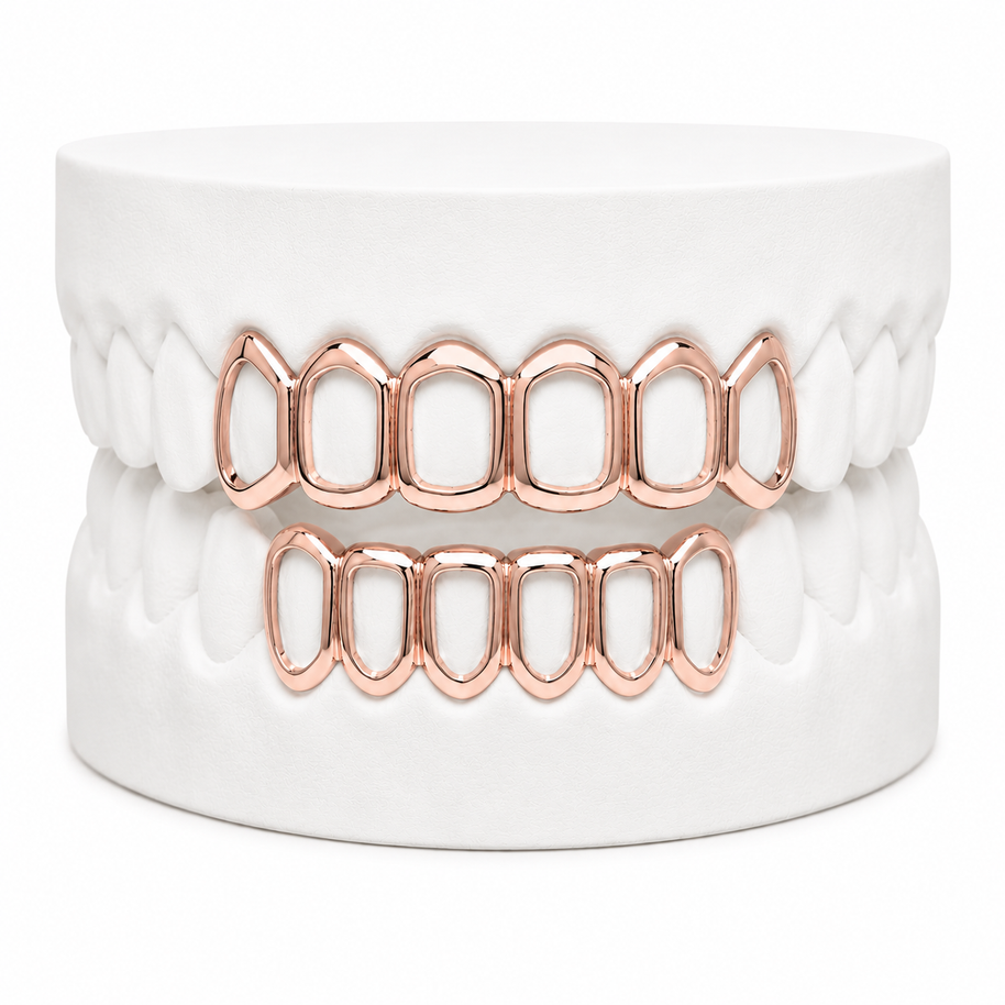 Custom Open Face Grillz | 1 to 8 Teeth | Silver, Gold Plated & 10K Gold