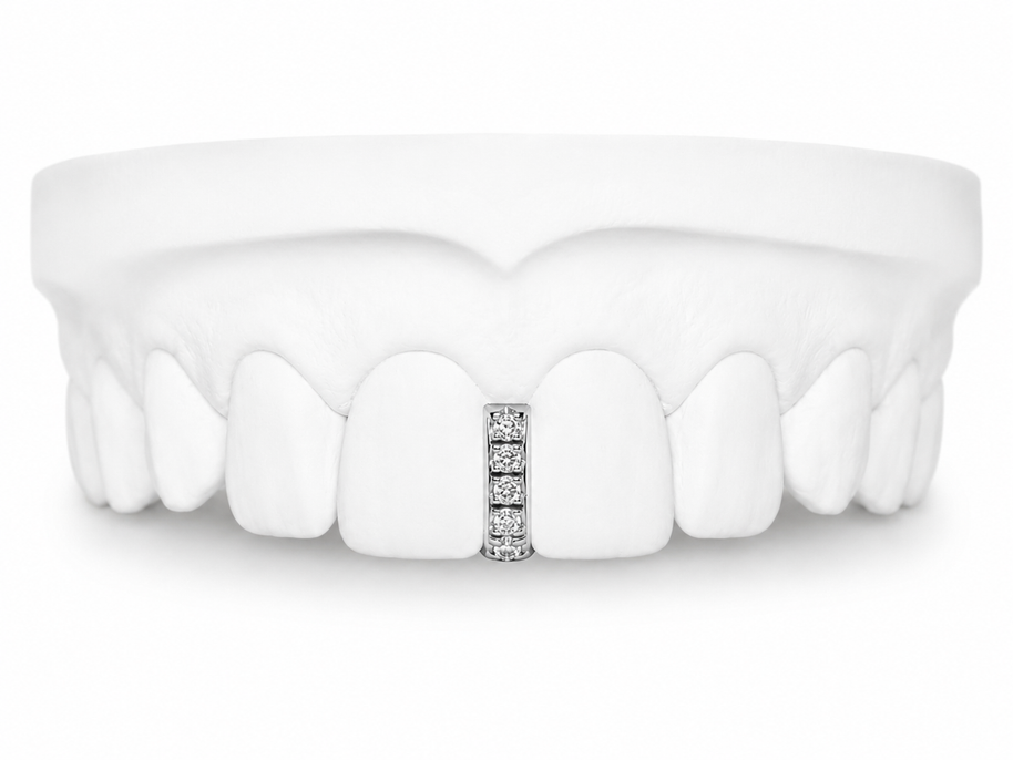Custom Diamond Bar Grillz in silver