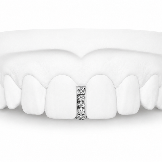 Custom Diamond Bar Grillz in silver