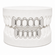 Custom Solid Fangs & Open Face Grillz | 1 to 8 Teeth | Silver, Gold Plated & 10K Gold