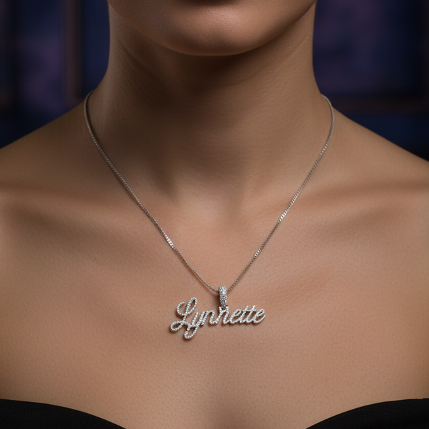 Lynette Diamond Nameplate on Model
