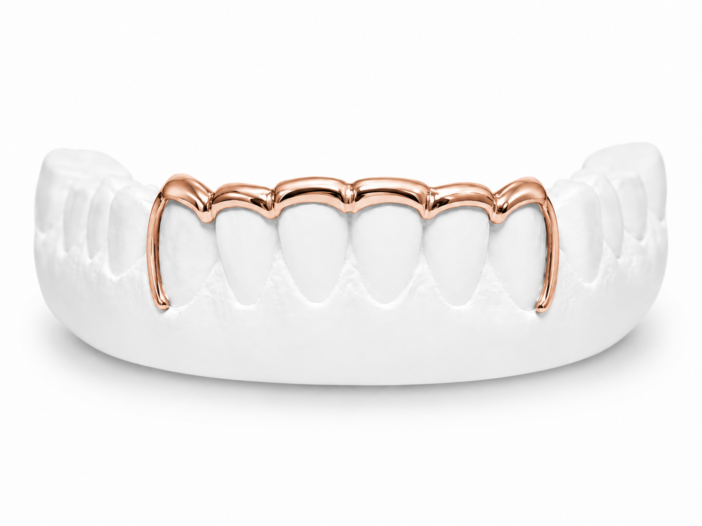 Custom scalloped bar open face bottom grillz in rose gold