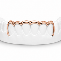 Custom scalloped bar open face bottom grillz in rose gold