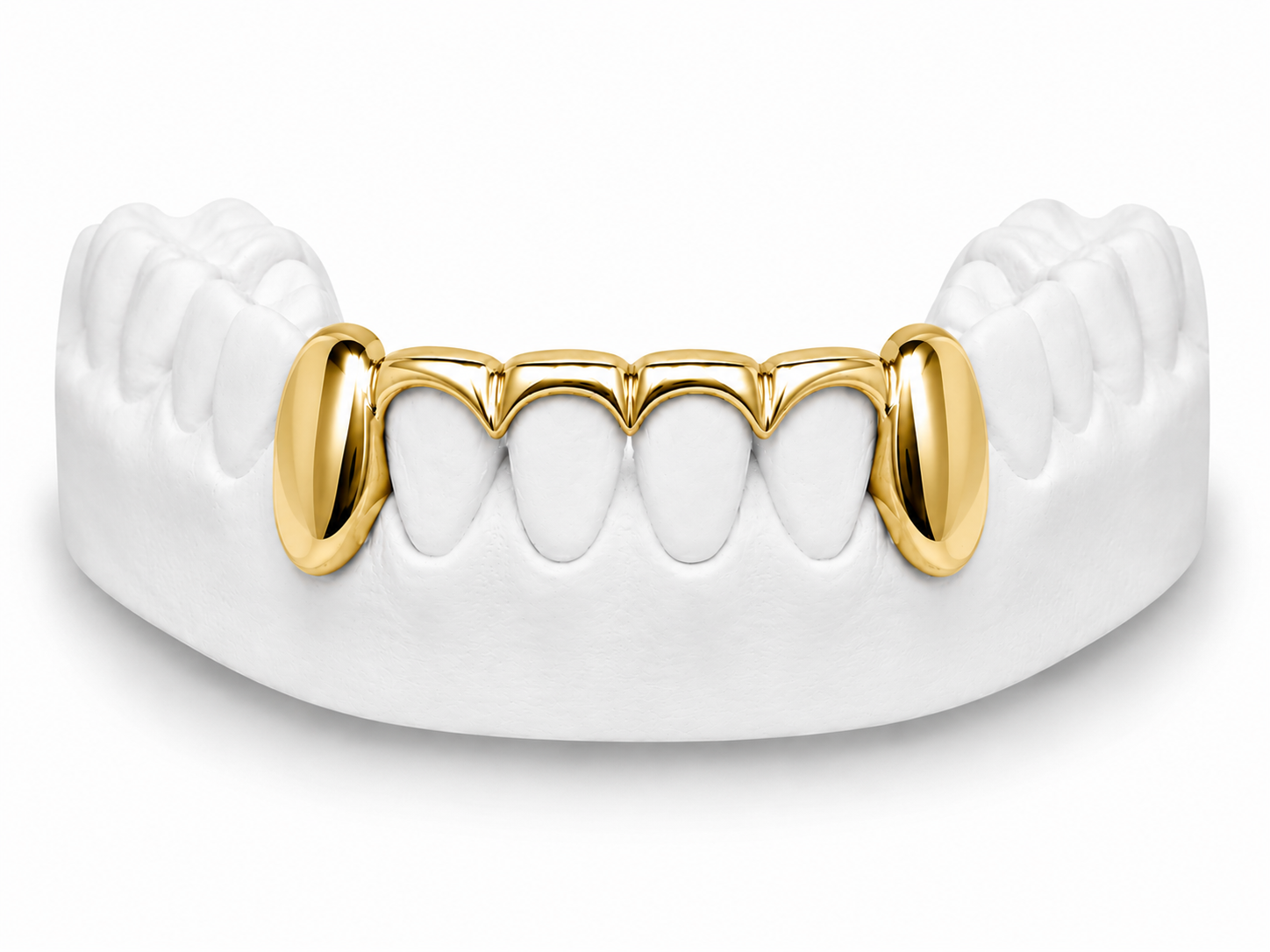 Custom solid fang bottom grillz in 10K gold