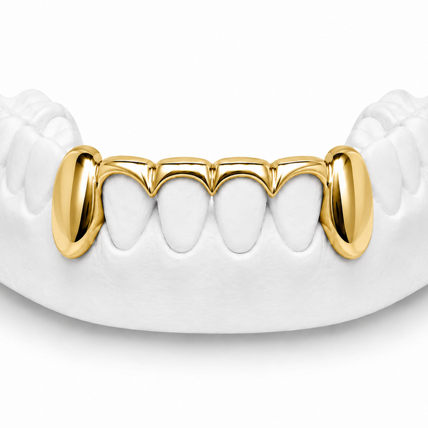 Custom solid fang bottom grillz in 10K gold